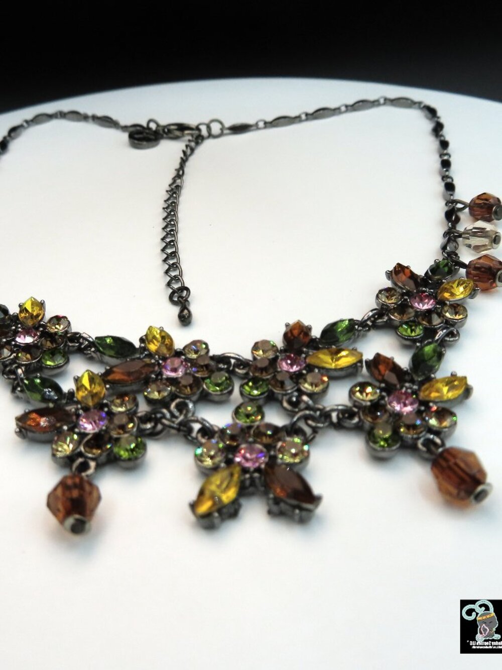 Fall Color Rhinestone Necklace - Picture 3 of 5